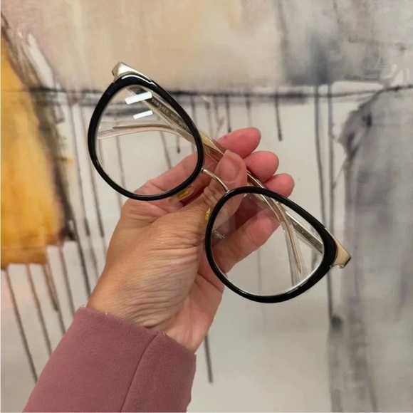 Versace Accessories - Versace Black and Gold Round Women's Glasses